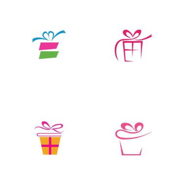 Hediye Logosu Simbol Desen Şablonu Vektörü