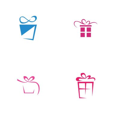 Hediye Logosu Simbol Desen Şablonu Vektörü