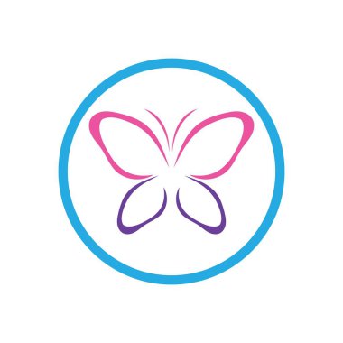 Kelebek logo simgesi simgesi dizayn şablonu