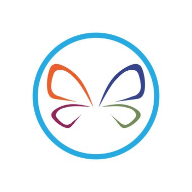 Kelebek logo simgesi simgesi dizayn şablonu