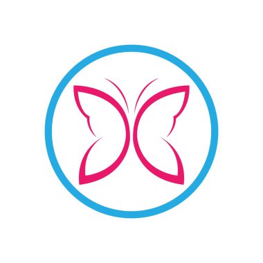 Kelebek logo simgesi simgesi dizayn şablonu