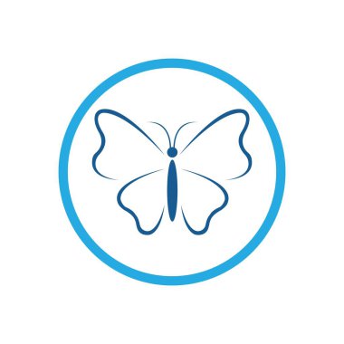Kelebek logo simgesi simgesi dizayn şablonu