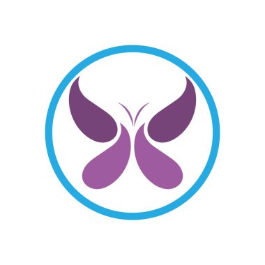 Kelebek logo simgesi simgesi dizayn şablonu