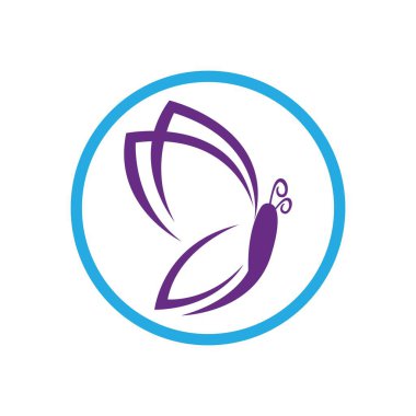 Kelebek logo simgesi simgesi dizayn şablonu