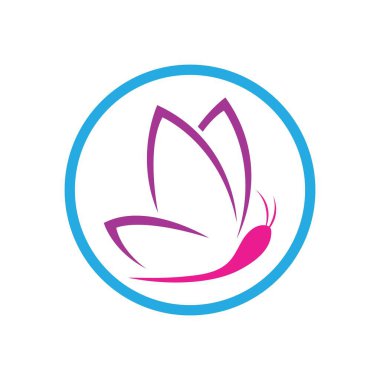 Kelebek logo simgesi simgesi dizayn şablonu