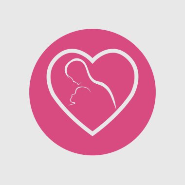 anne ve bebek logosu çizim şablonu