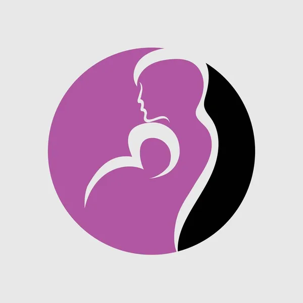 Mamá Bebé Logotipo Ilustración Plantilla Diseño — Archivo Imágenes Vectoriales