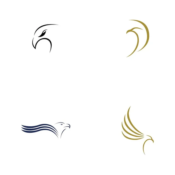 Conjunto Águila Logotipo Vector Ilustración Diseño Plantilla — Vector de stock