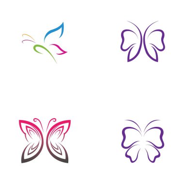 Kelebek logo vektör simgesi dizaynı