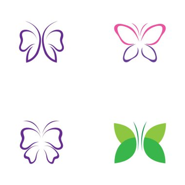 Kelebek logo vektör simgesi dizaynı