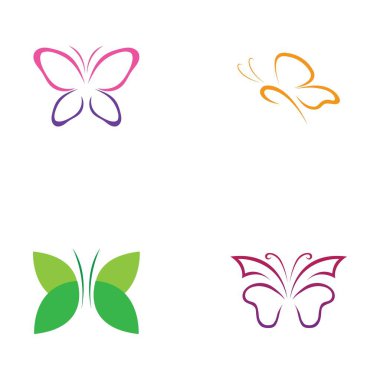 Kelebek logo vektör simgesi dizaynı