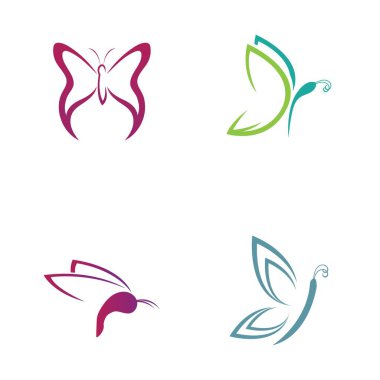 Kelebek logo vektör simgesi dizaynı