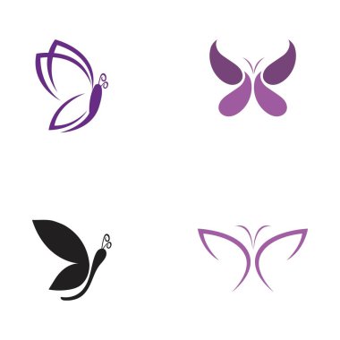 Kelebek logo vektör simgesi dizaynı