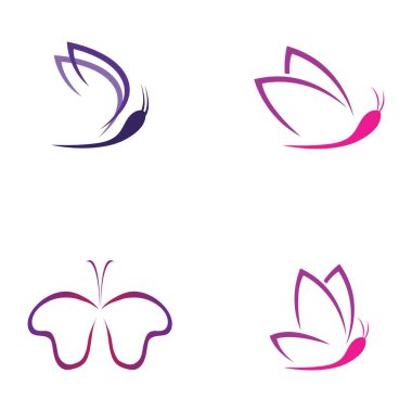 Kelebek logo vektör simgesi dizaynı