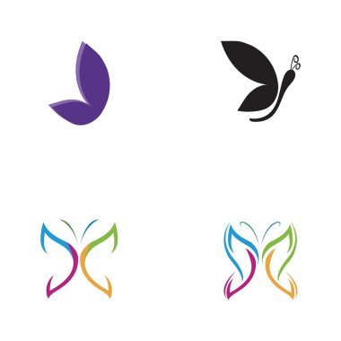 Kelebek logo vektör simgesi dizaynı