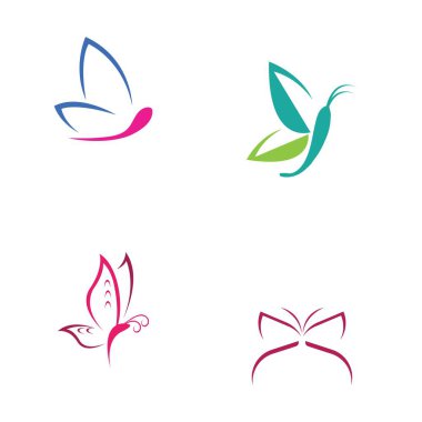 Kelebek logo vektör simgesi dizaynı