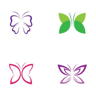 Kelebek logo vektör simgesi dizaynı