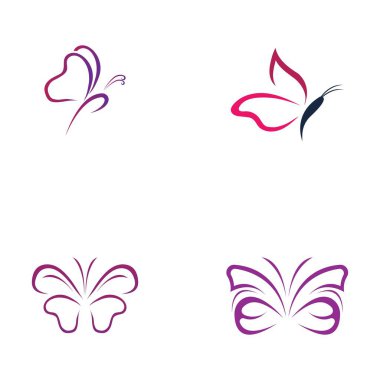 Kelebek logo vektör simgesi dizaynı
