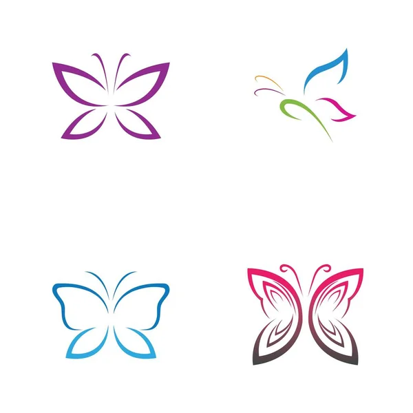 Ensemble Logo Papillon Icône Vectorielle Design — Image vectorielle