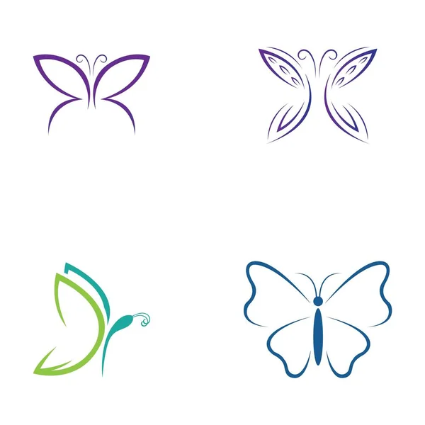 一套蝴蝶标志矢量图标设计 — 图库矢量图片