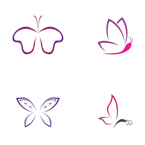 一套蝴蝶标志矢量图标设计 — 图库矢量图片