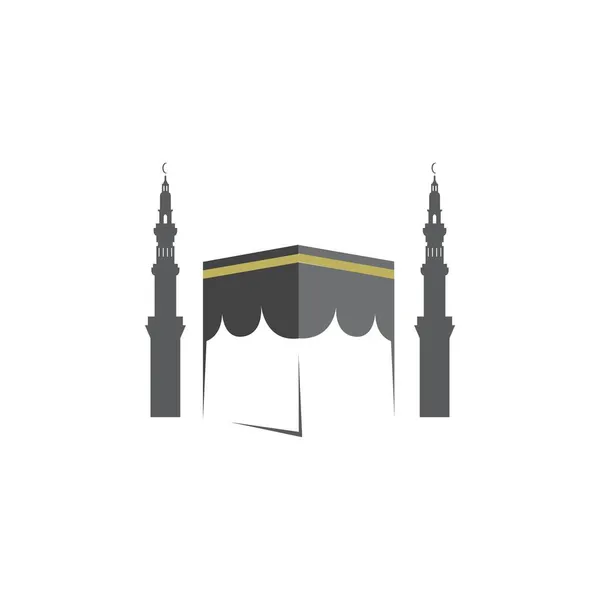 Modèle Conception Illustration Logo Symbole Kaaba Mecque — Image vectorielle