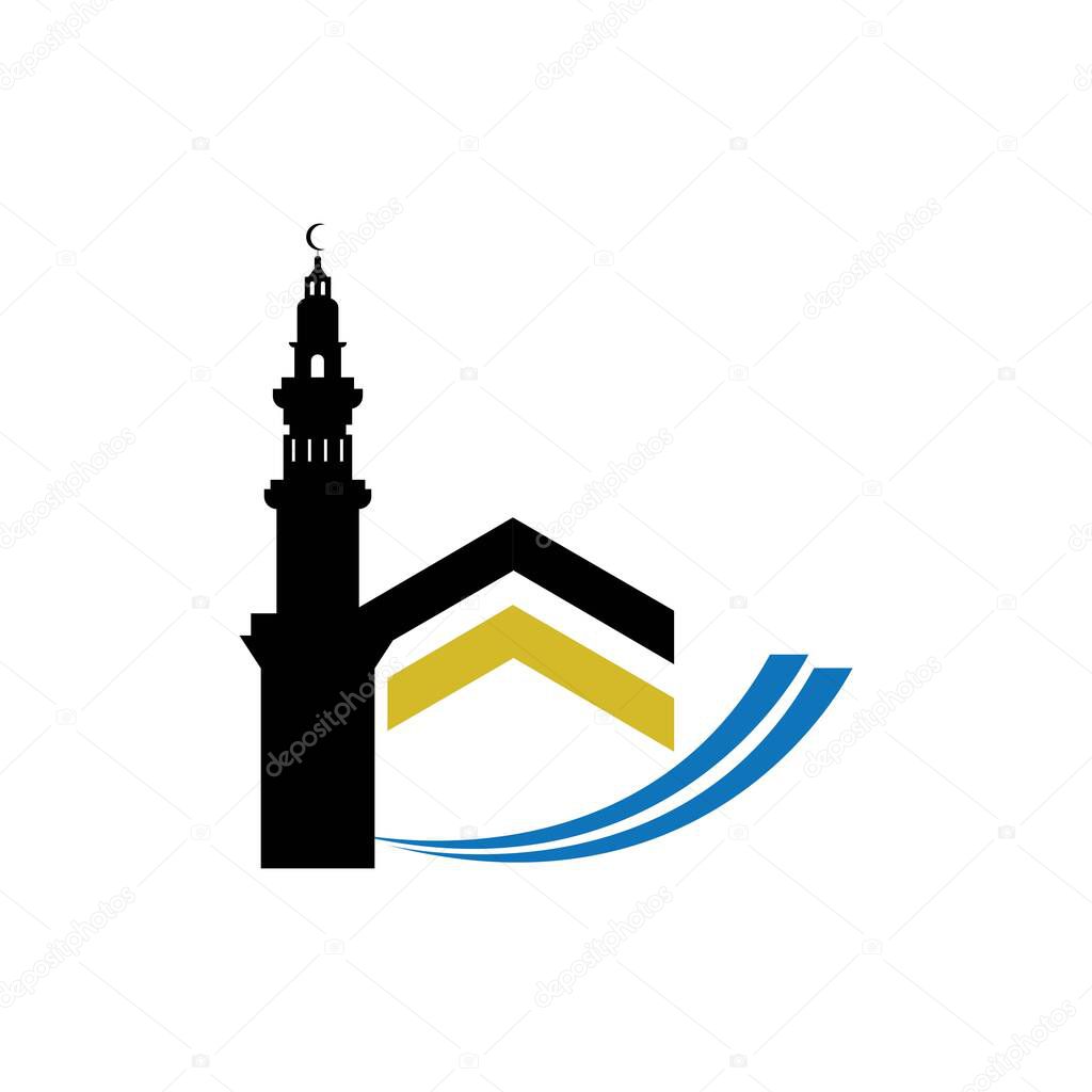 Kaaba Mecca Symbol Logo Illustration design template