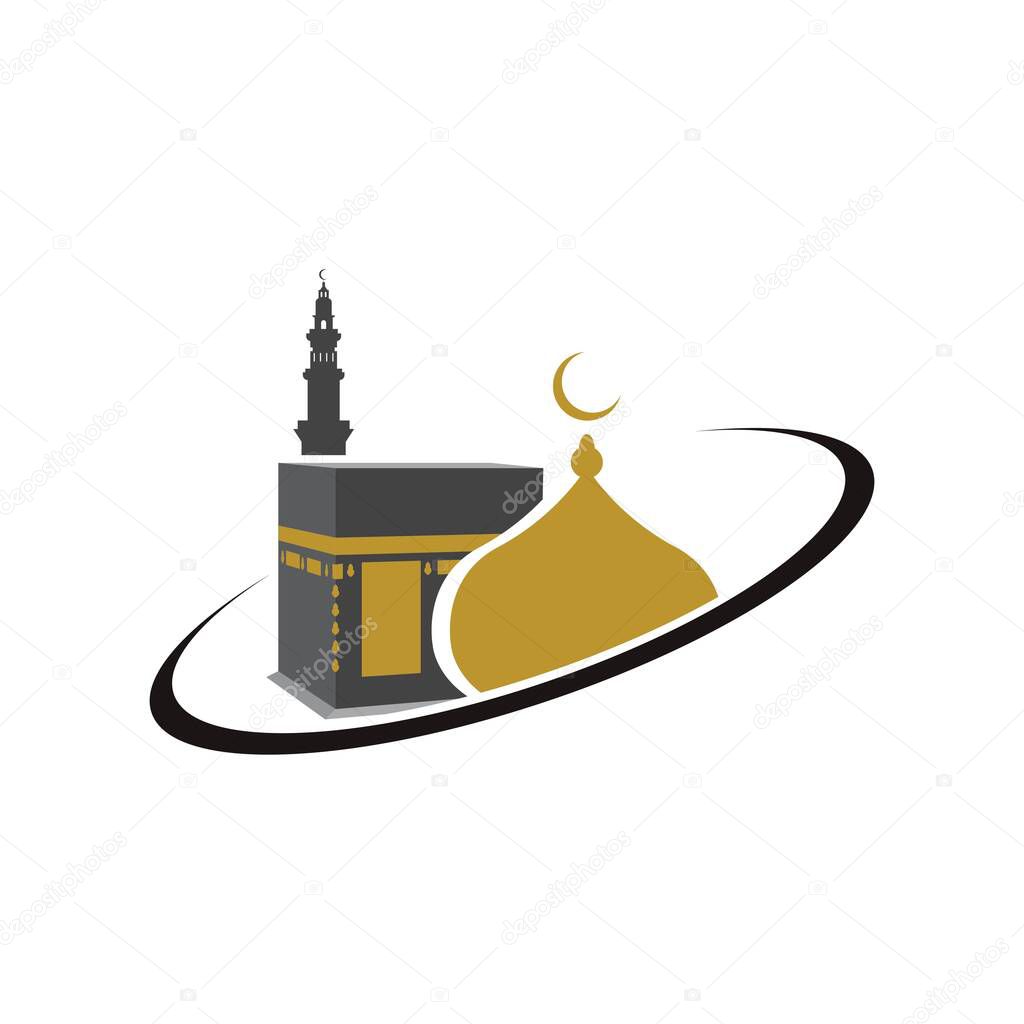 Kaaba Mecca Symbol Logo Illustration design template