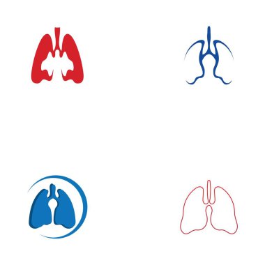 Ciğerlerin logo illüstrasyon tasarım şablonu
