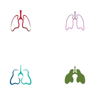 Ciğerlerin logo illüstrasyon tasarım şablonu