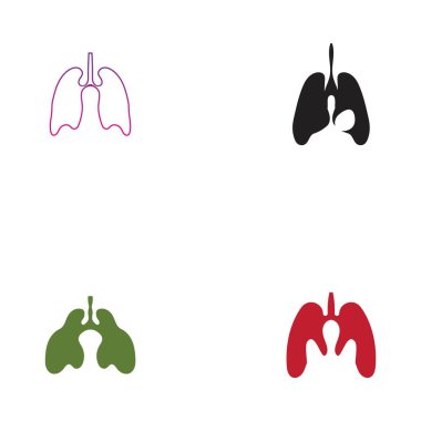 Ciğerlerin logo illüstrasyon tasarım şablonu