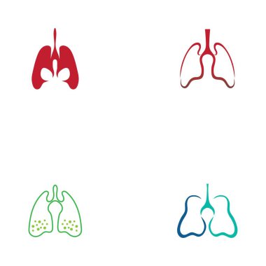 Ciğerlerin logo illüstrasyon tasarım şablonu