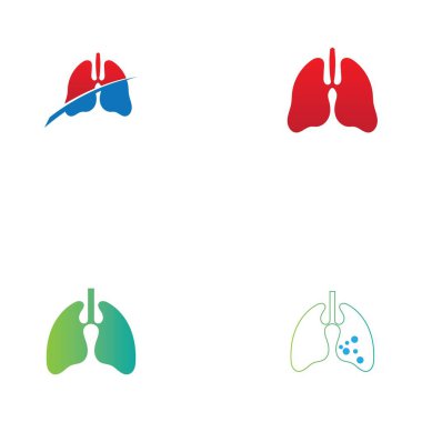 Ciğerlerin logo illüstrasyon tasarım şablonu