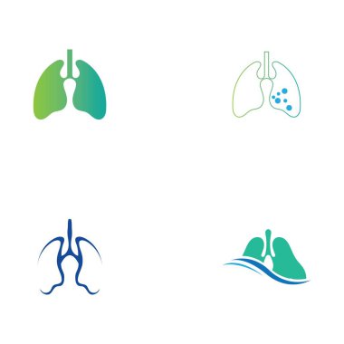 Ciğerlerin logo illüstrasyon tasarım şablonu