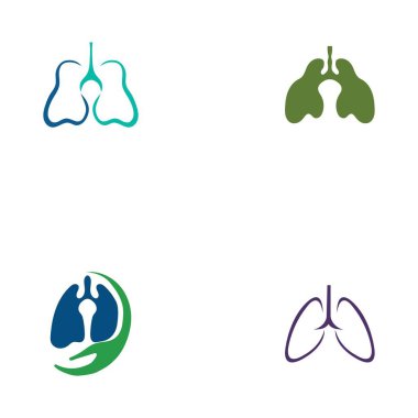 Ciğerlerin logo illüstrasyon tasarım şablonu