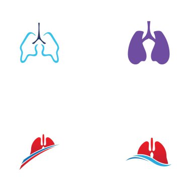 Ciğerlerin logo illüstrasyon tasarım şablonu