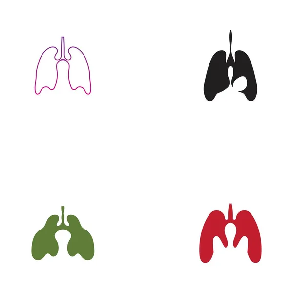 Set Lungs Logo Illustration Design Template Vector — Stock Vector