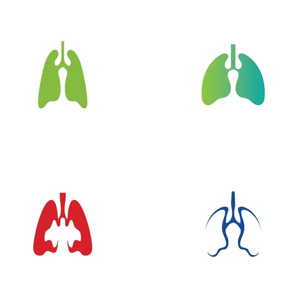 Ciğerlerin Logo Illüstrasyon Tasarım Şablonu — Stok Vektör