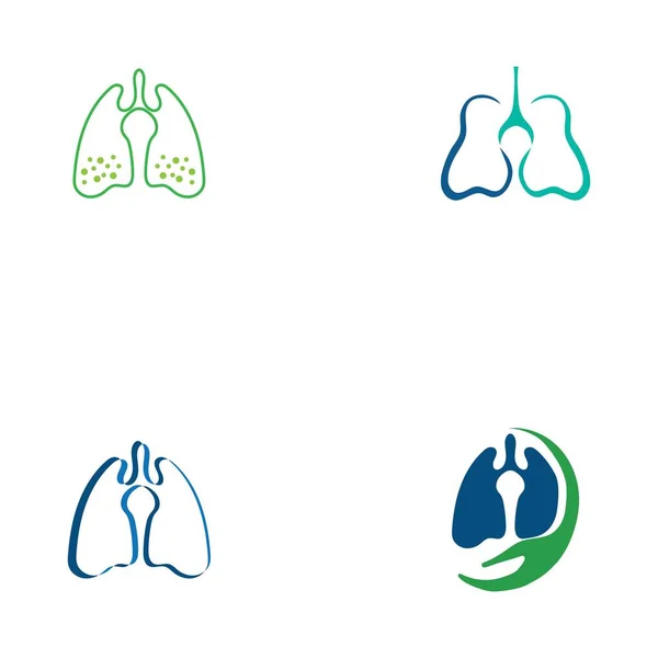 Ciğerlerin Logo Illüstrasyon Tasarım Şablonu — Stok Vektör