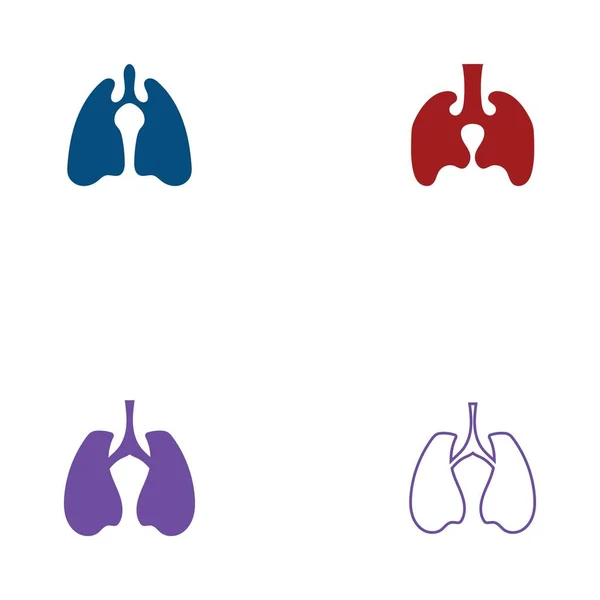 Zestaw Płuc Logo Ilustracja Projekt Wektor Szablon — Wektor stockowy