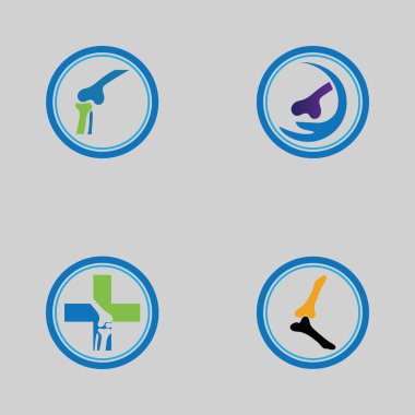 Kemik sağlığı logosu ve sembol vektör çizim şablonu seti
