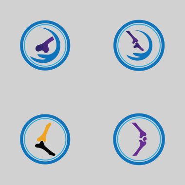 Kemik sağlığı logosu ve sembol vektör çizim şablonu seti