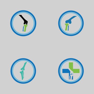 Kemik sağlığı logosu ve sembol vektör çizim şablonu seti