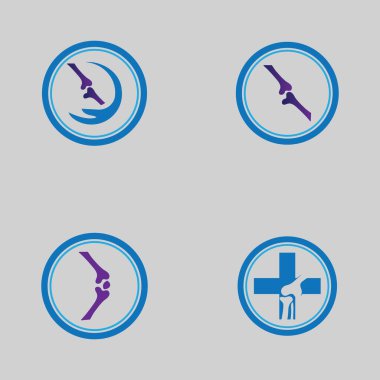 Kemik sağlığı logosu ve sembol vektör çizim şablonu seti