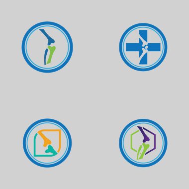 Kemik sağlığı logosu ve sembol vektör çizim şablonu seti