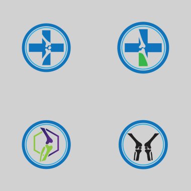 Kemik sağlığı logosu ve sembol vektör çizim şablonu seti