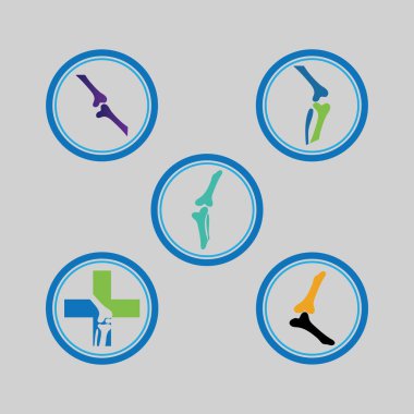 Kemik sağlığı logosu ve sembol vektör çizim şablonu seti