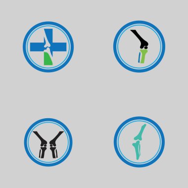 Kemik sağlığı logosu ve sembol vektör çizim şablonu seti