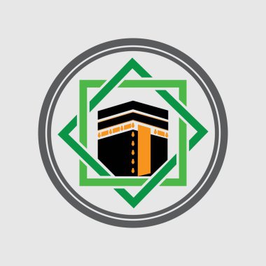 Kabe Mekke Sembol Logosu İllüstrasyon tasarım şablonu