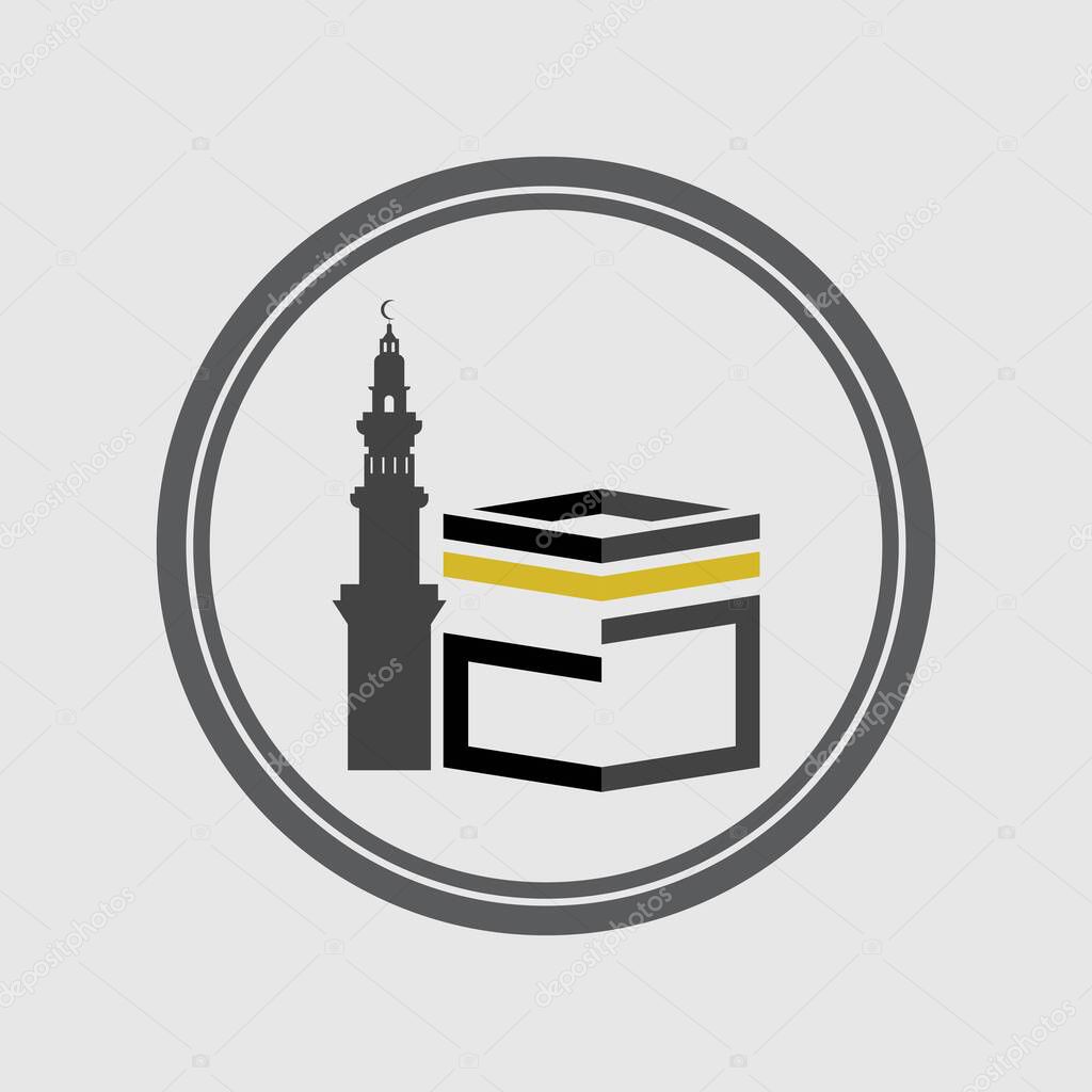 Kaaba Mecca Symbol Logo Illustration design template